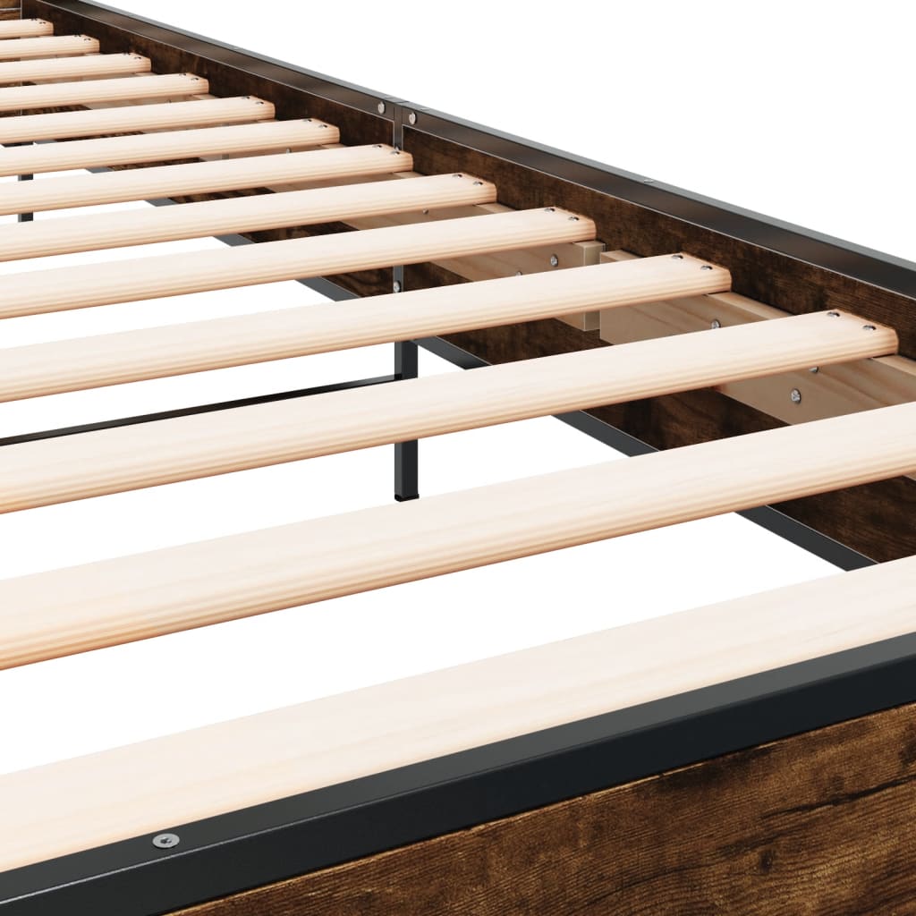 Bed Frame without Mattress Smoked Oak 90x190 cm Single